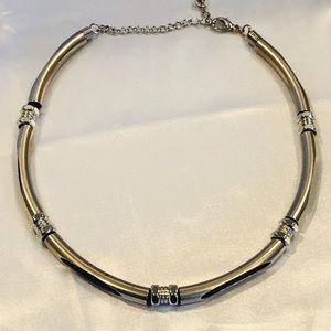Men’s Bolt & Silver Beads Over Blk Tire Like Chain